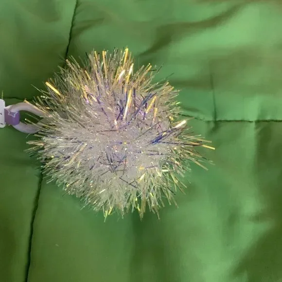 (1) Holographic Tinsel Pom Pom Purse Accessory - Picture 8 of 8